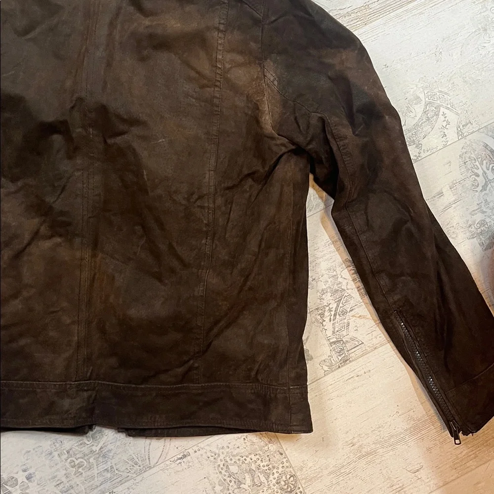 Black Rivet Brown Genuine Leather Jacket Size Medium